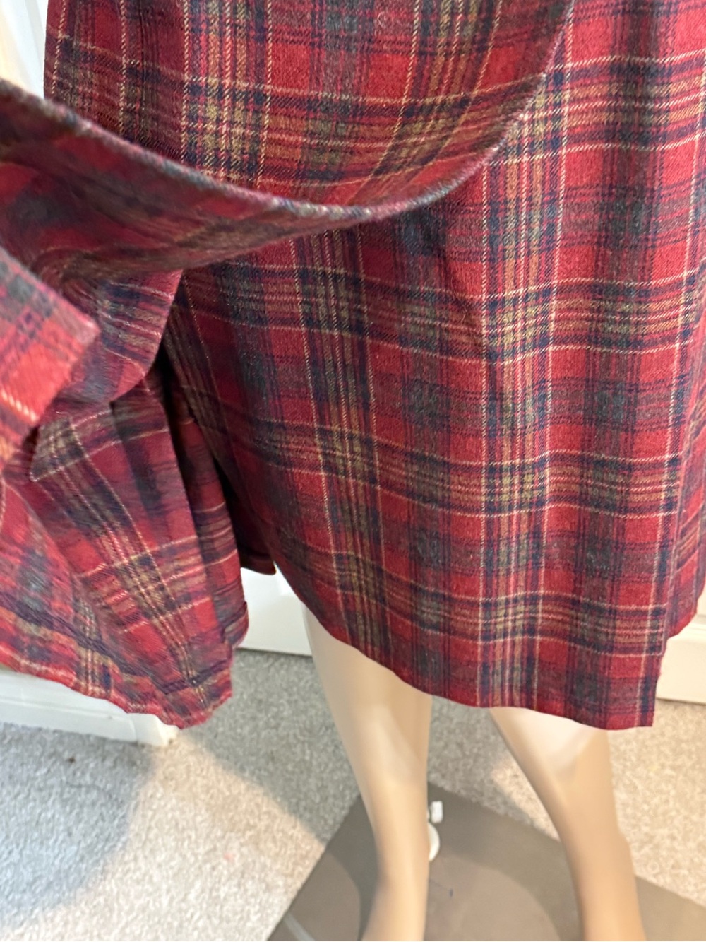 Vintage Pendleton Wool Womens Red Plaid Skirt Kilt  Buckle Size 12 - Picture 8 of 16